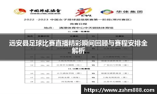 远安县足球比赛直播精彩瞬间回顾与赛程安排全解析